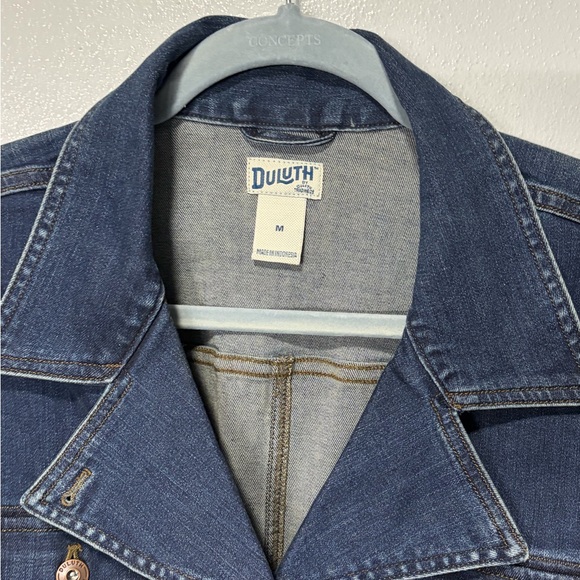 Duluth Trading Co Dark Blue Jean Jacket with Belt - Picture 3 of 3